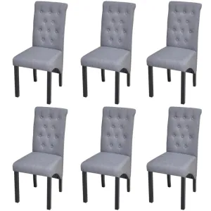 Dining Chairs 6 pcs Light Grey Fabric