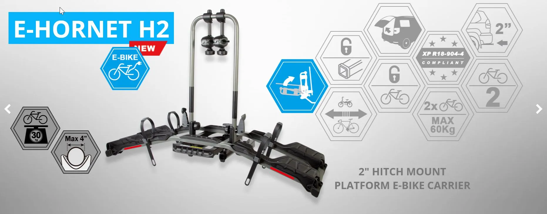 E-HORNET 2H for 2 BIKE HITCH MOUNT RACK
