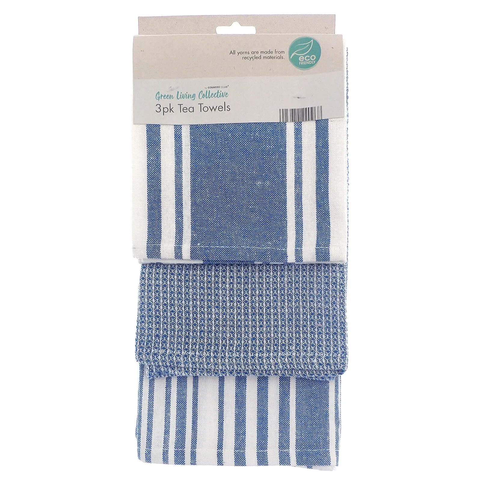 Eco Friendly Kitchen Tea Towels Striped Drying Cloths Pack Of 3