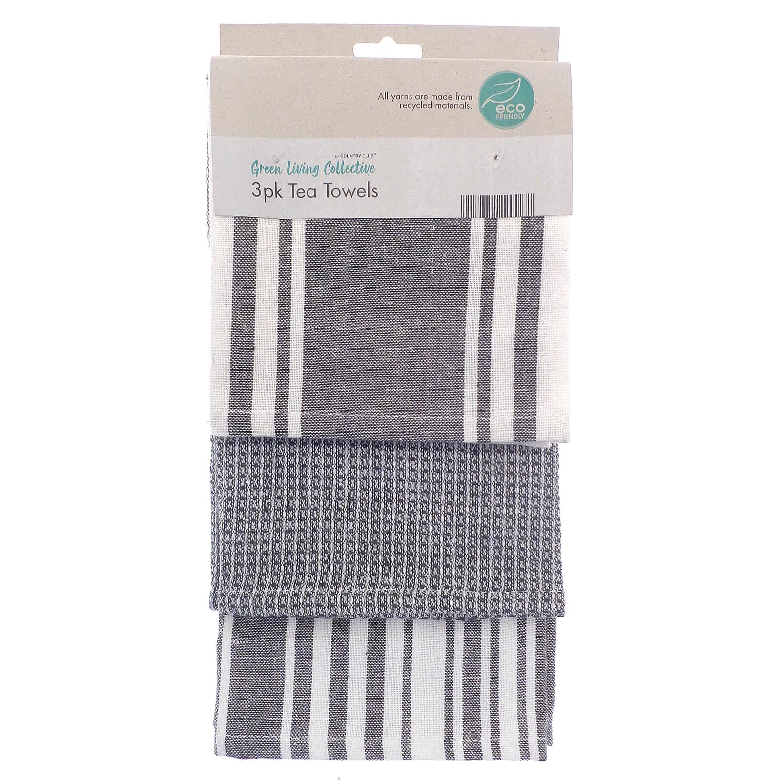 Eco Friendly Kitchen Tea Towels Striped Drying Cloths Pack Of 3