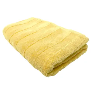 Feather And Stitch Zero Twist Bath Sheet, 30x58 Inches, Yellow