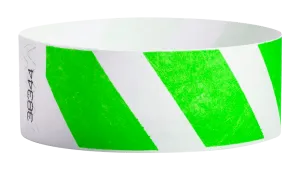 Green Stripes 1" Tyvek Wristbands