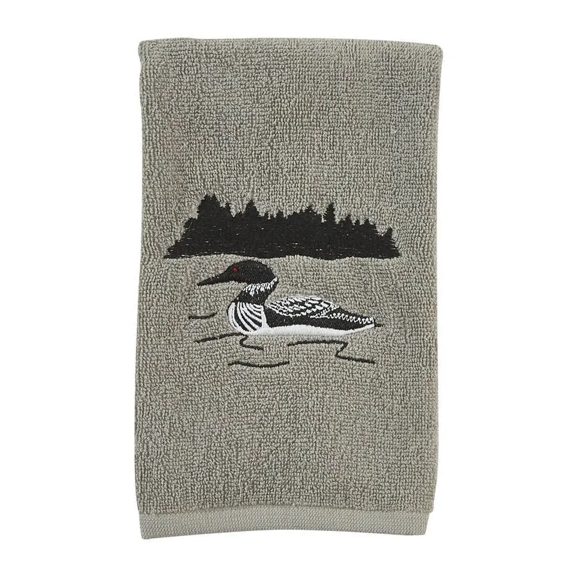 Grey Area Loon Fingertip Towel - Set of 2