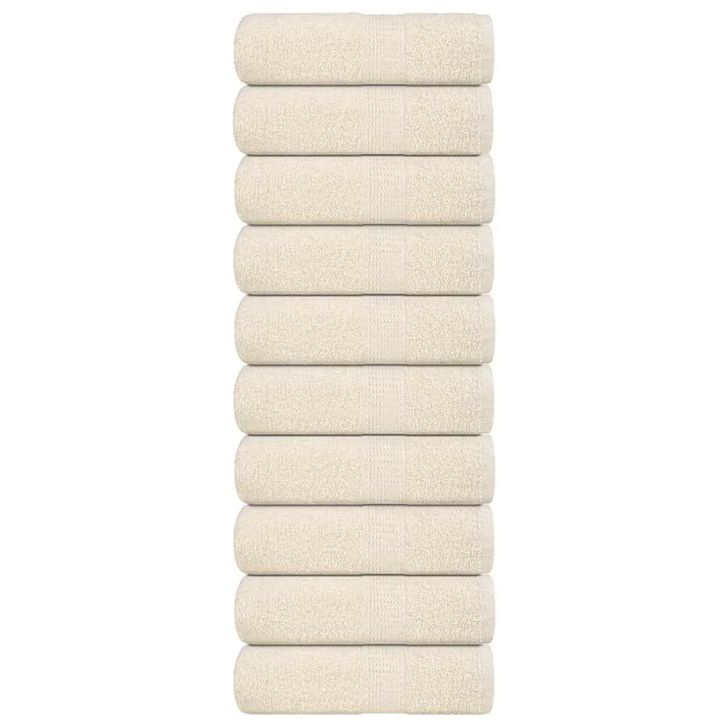Guest Towels 10 pcs Cream 30x50 cm 360 gsm 100% Cotton