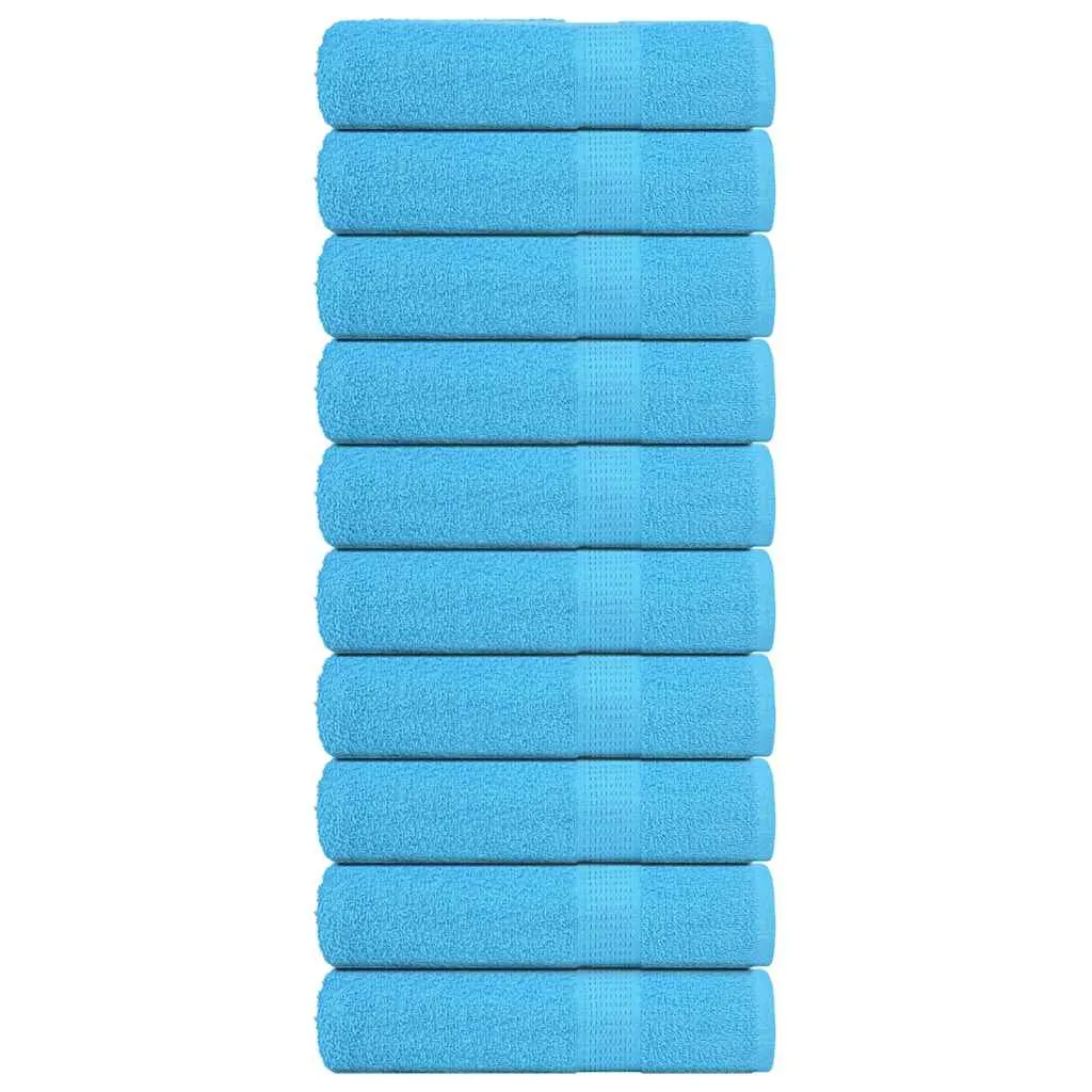 Hand Towels 10 pcs Turquoise 50x100 cm 360 gsm 100% Cotton