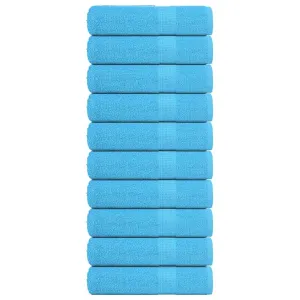 Hand Towels 10 pcs Turquoise 50x100 cm 360 gsm 100% Cotton