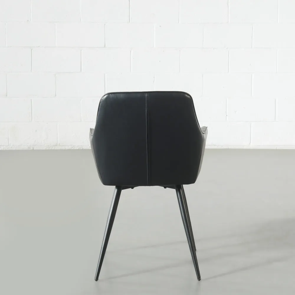 HARLEM - Black Vegan Leather Armchair