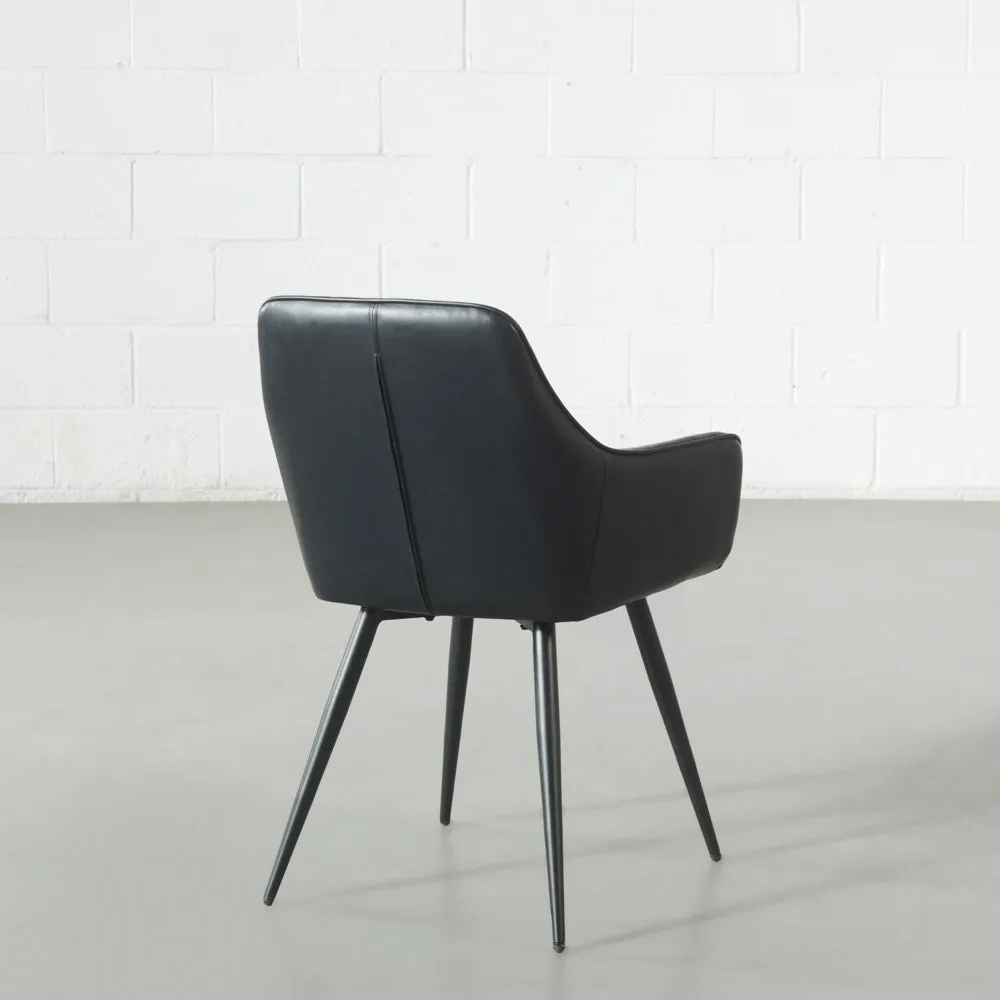 HARLEM - Black Vegan Leather Armchair