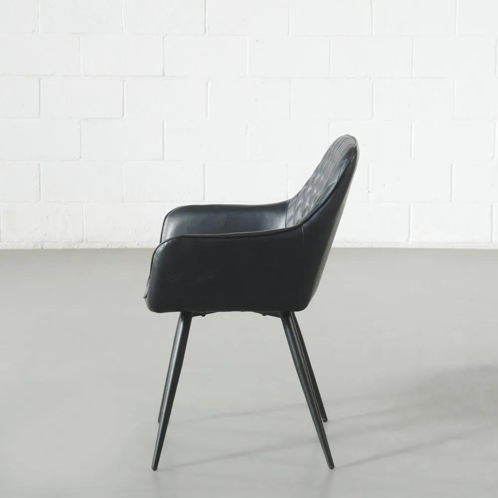 HARLEM - Black Vegan Leather Armchair