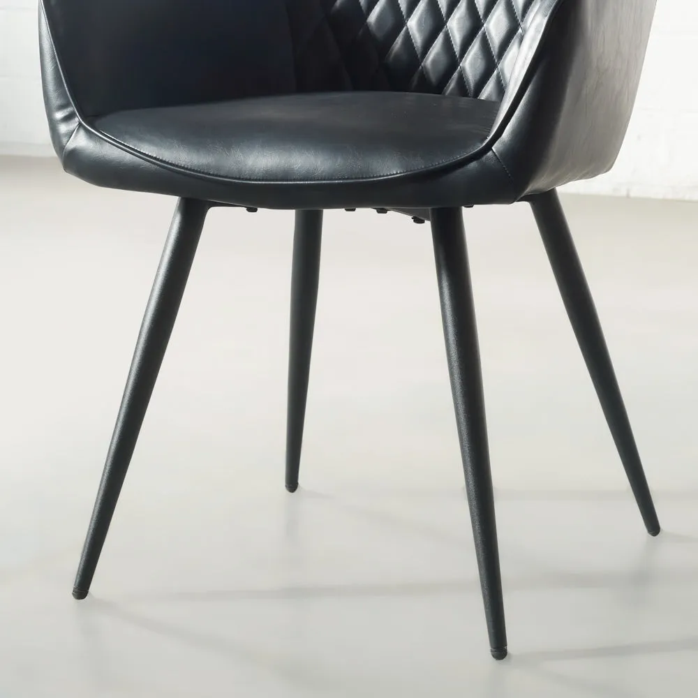 HARLEM - Black Vegan Leather Armchair