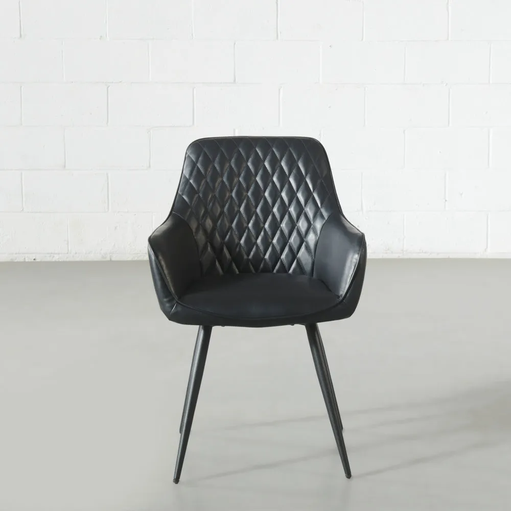 HARLEM - Black Vegan Leather Armchair