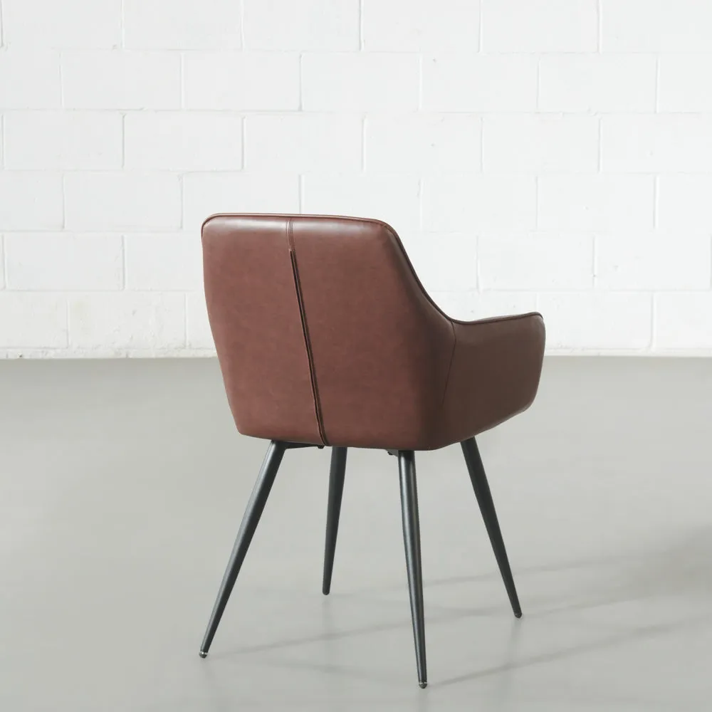 HARLEM - Brown Vegan Leather Armchair