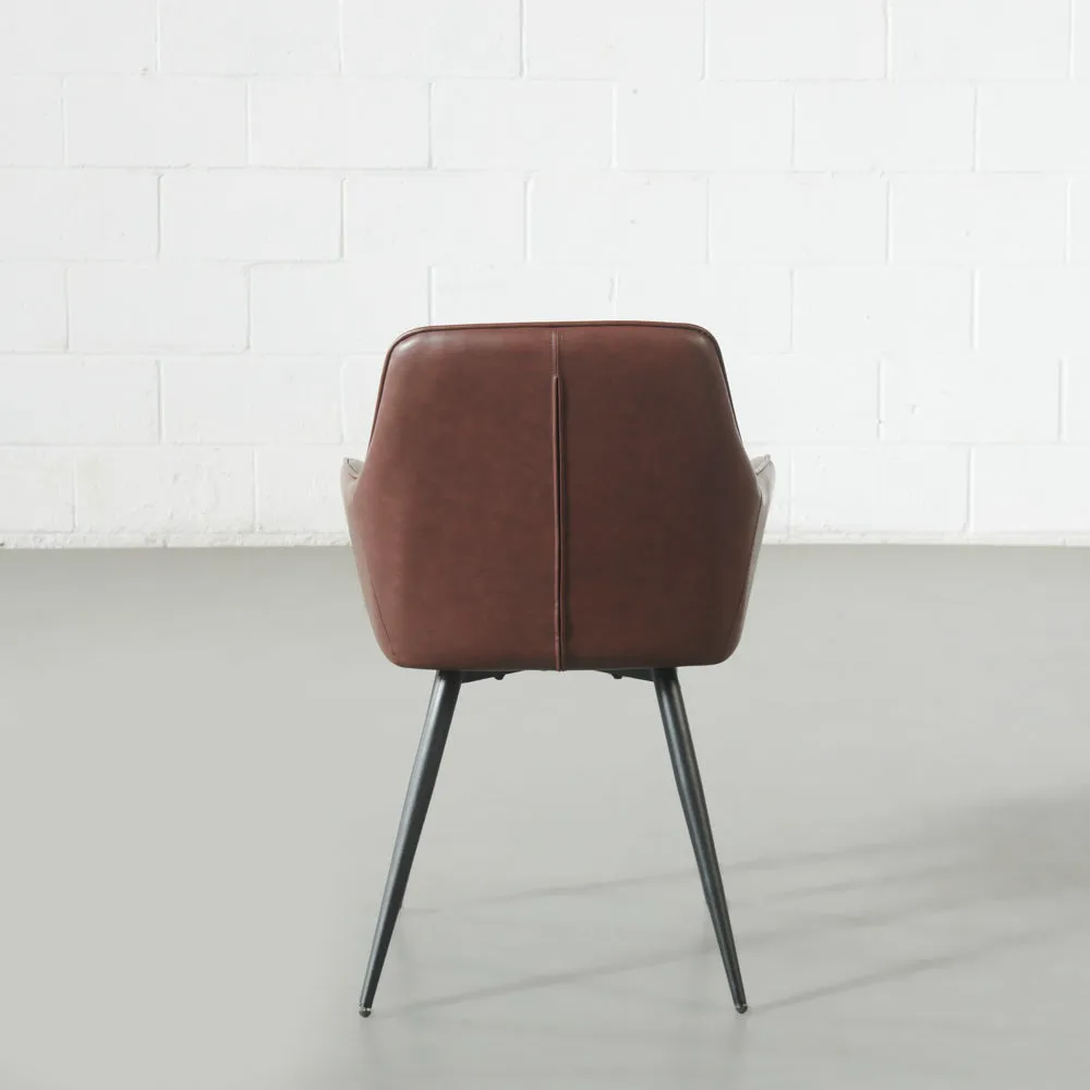 HARLEM - Brown Vegan Leather Armchair