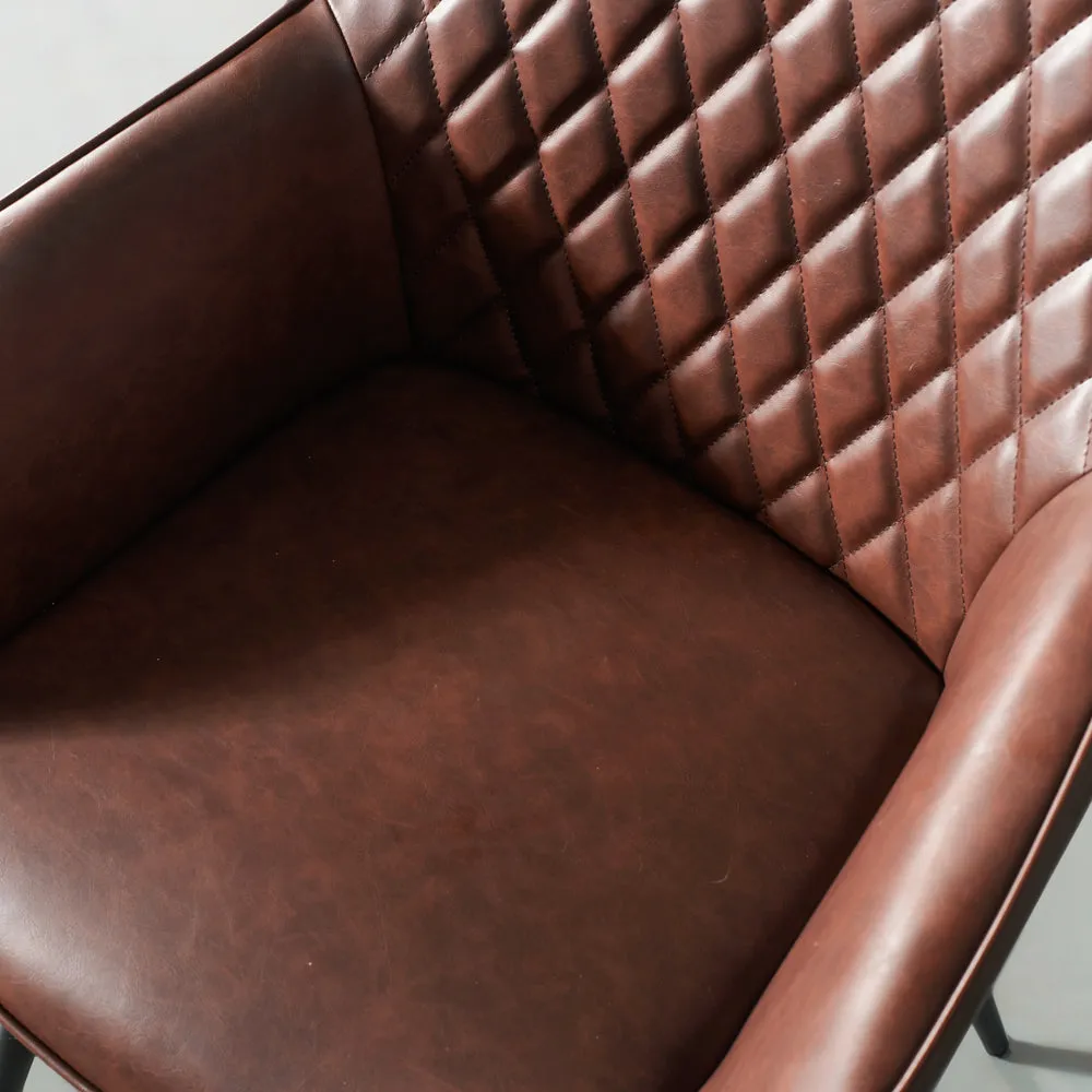 HARLEM - Brown Vegan Leather Armchair
