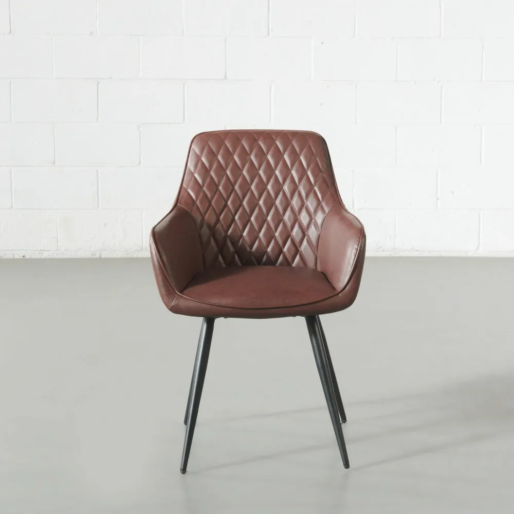 HARLEM - Brown Vegan Leather Armchair