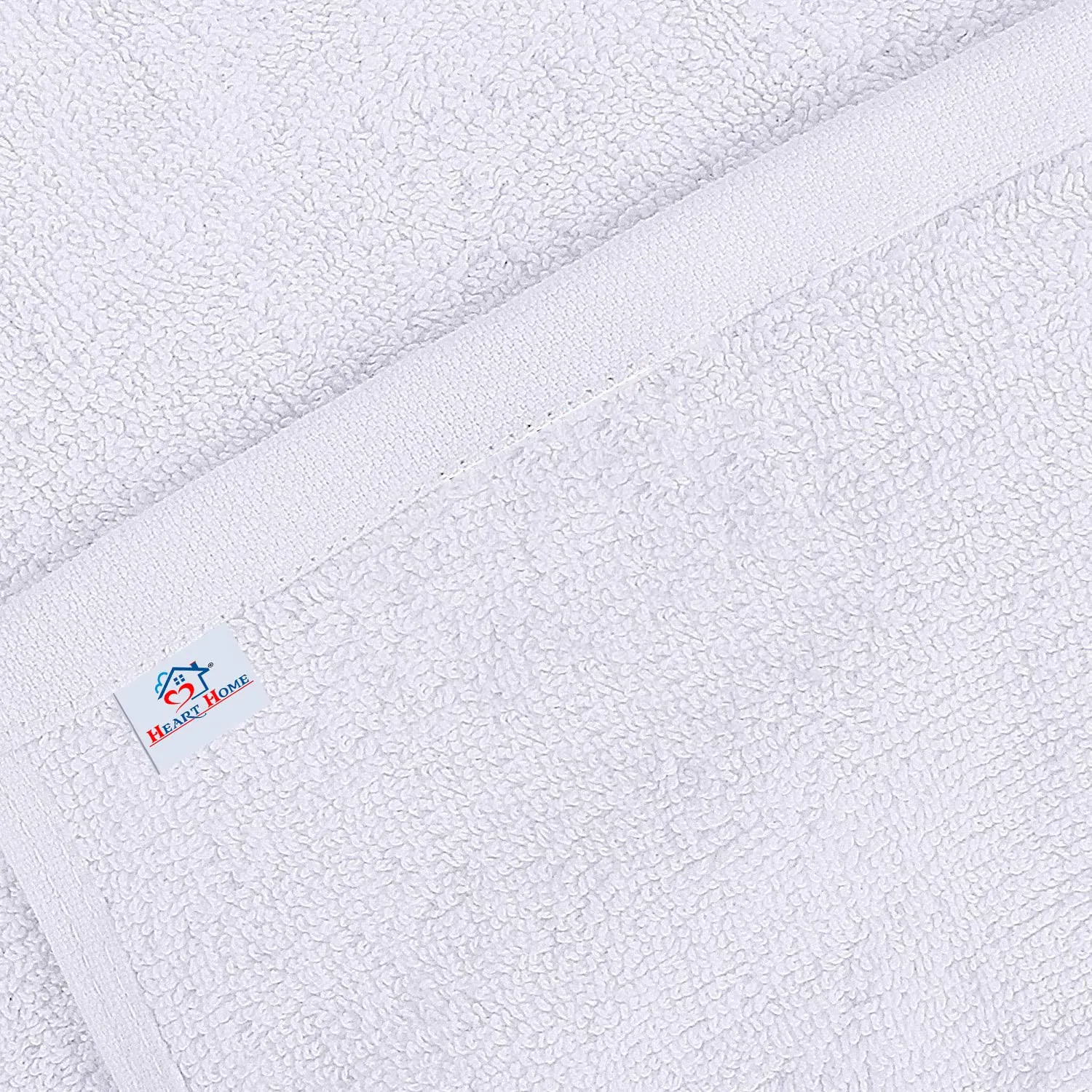Heart Home Medium Size Soft Absorbent Cotton Face Towel, Newborn Bath Towel, Hand Towel, 30"x18"- Pack of 4 (White) -HS43HEARTH26624