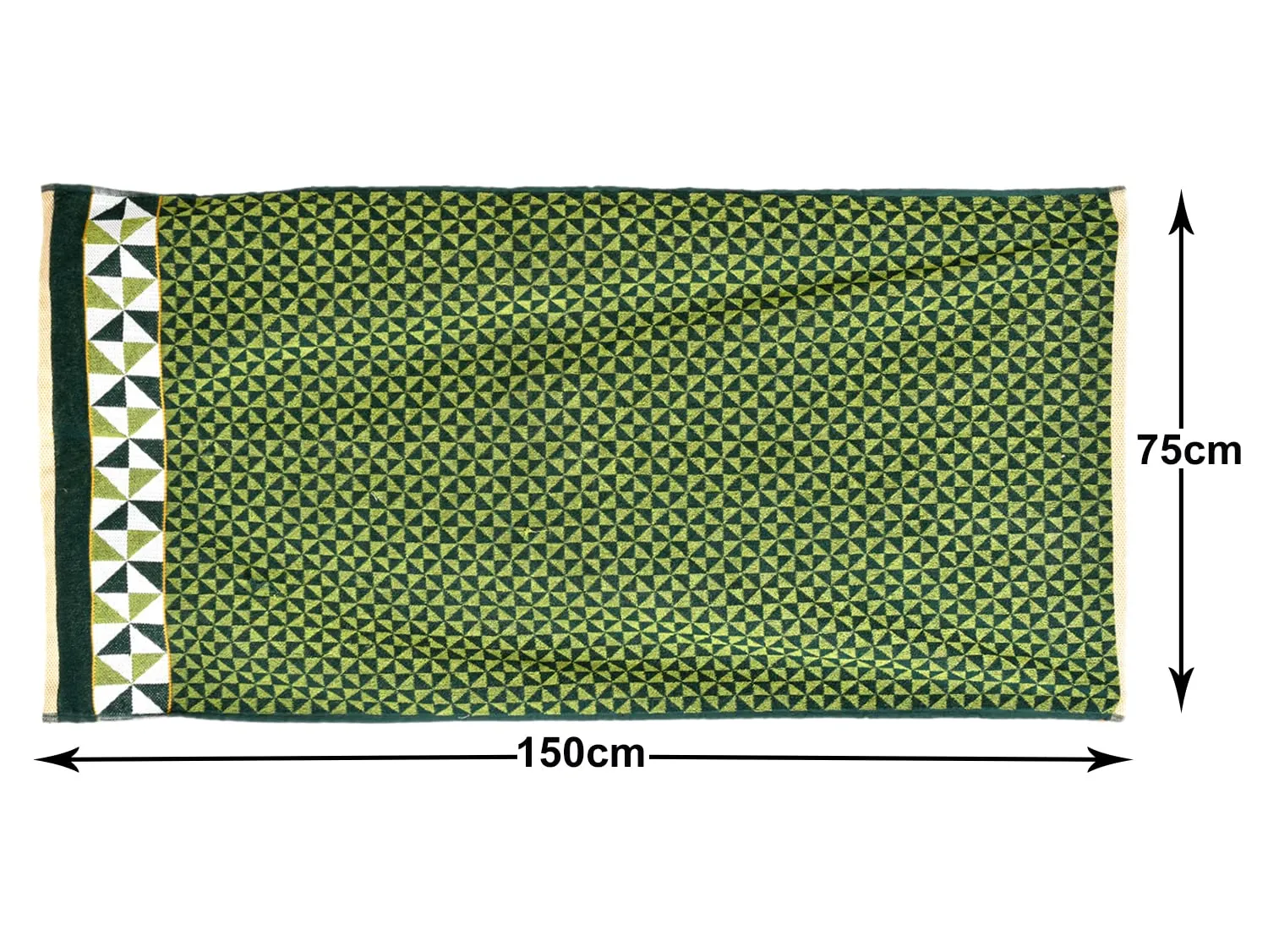 Heart Home Multiuses Tringle Printed Soft Cotton Bath Towel, 30"x60"(Green)