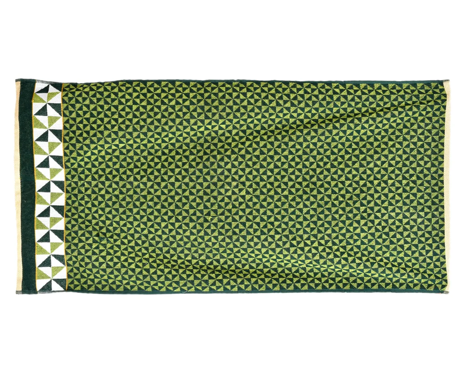 Heart Home Multiuses Tringle Printed Soft Cotton Bath Towel, 30"x60"(Green)