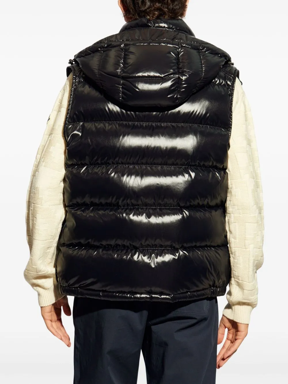 high-shine padded gilet