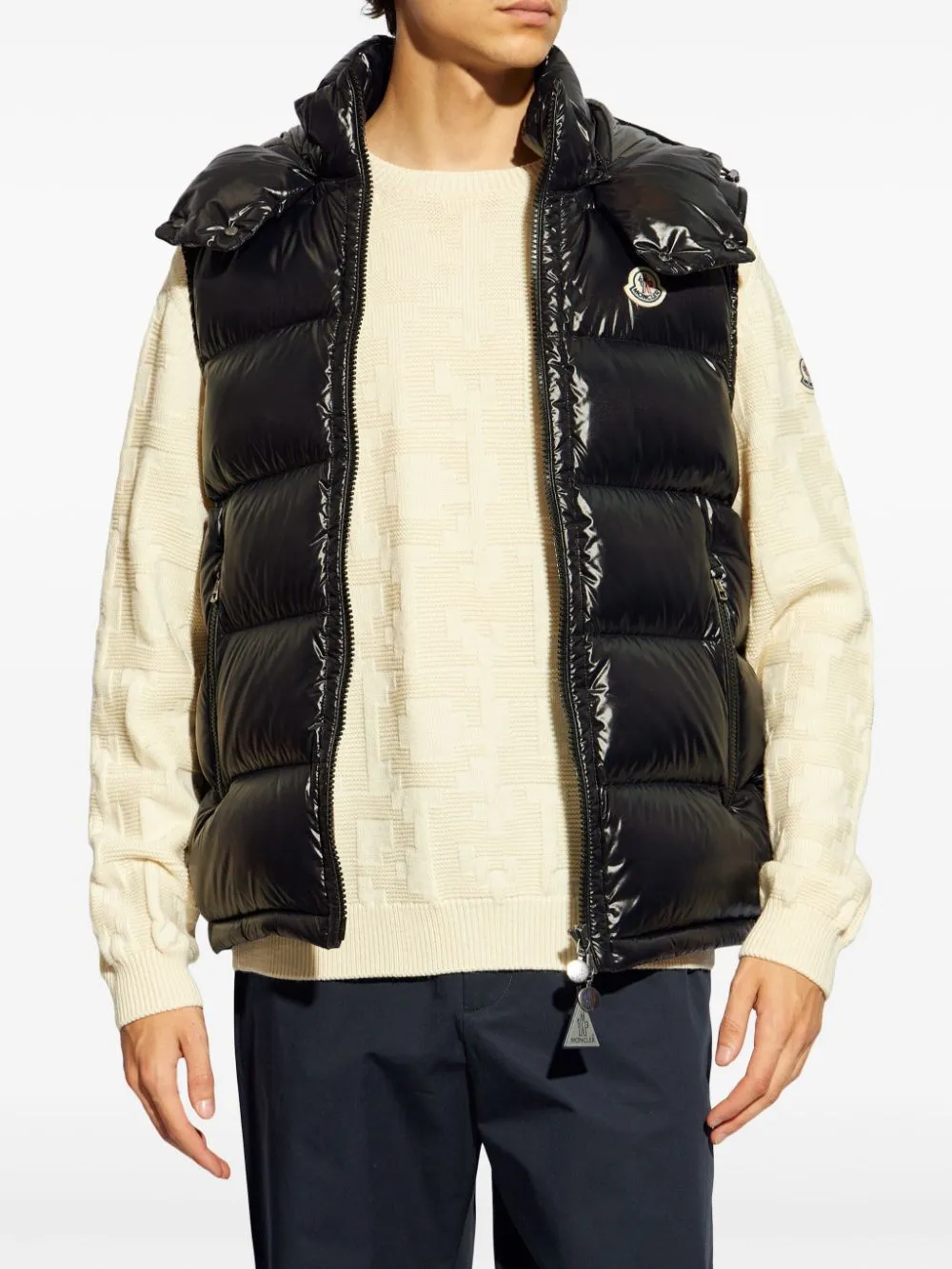 high-shine padded gilet