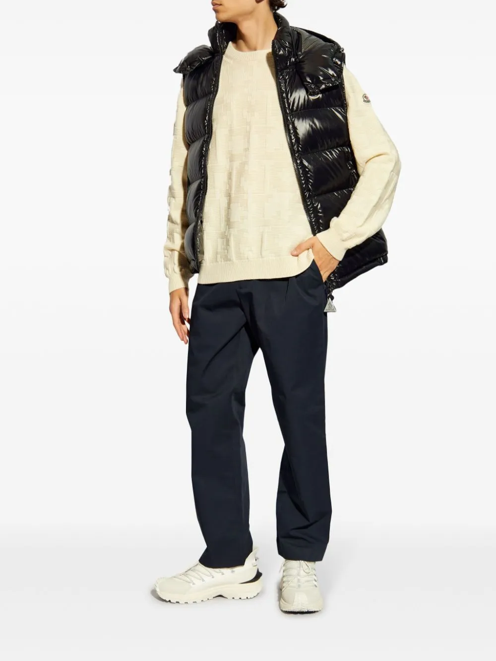 high-shine padded gilet