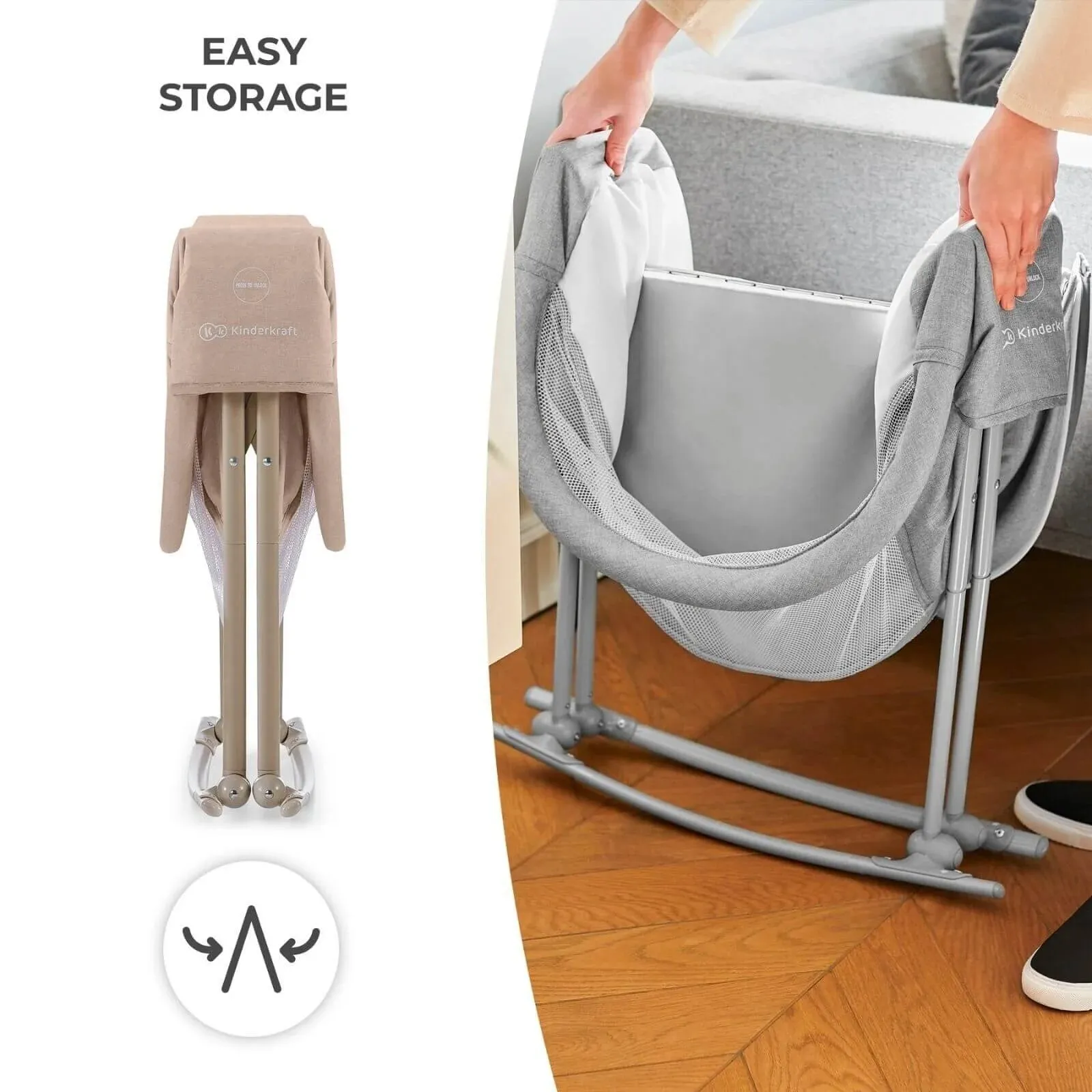 Kinderkraft Lovi 3-in-1 Baby Crib - Beige