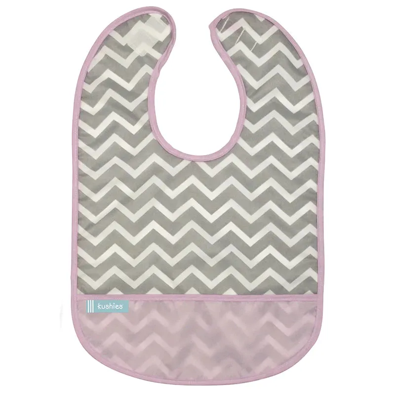 Kushies Cleanbib 3 Pack Girl Pink heart Flowers