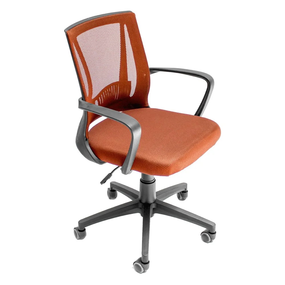 Medium Back Swivel And Tilt Height Adjustment Mesh Office Chair 887 Orange