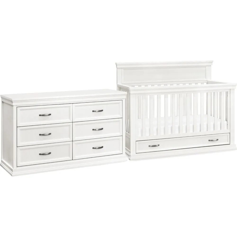 Monogram by Namesake 2-Piece Langford Crib and Dresser Set - Warm White (87515) (Floor Model)
