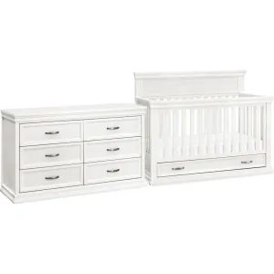 Monogram by Namesake 2-Piece Langford Crib and Dresser Set - Warm White (87515) (Floor Model)
