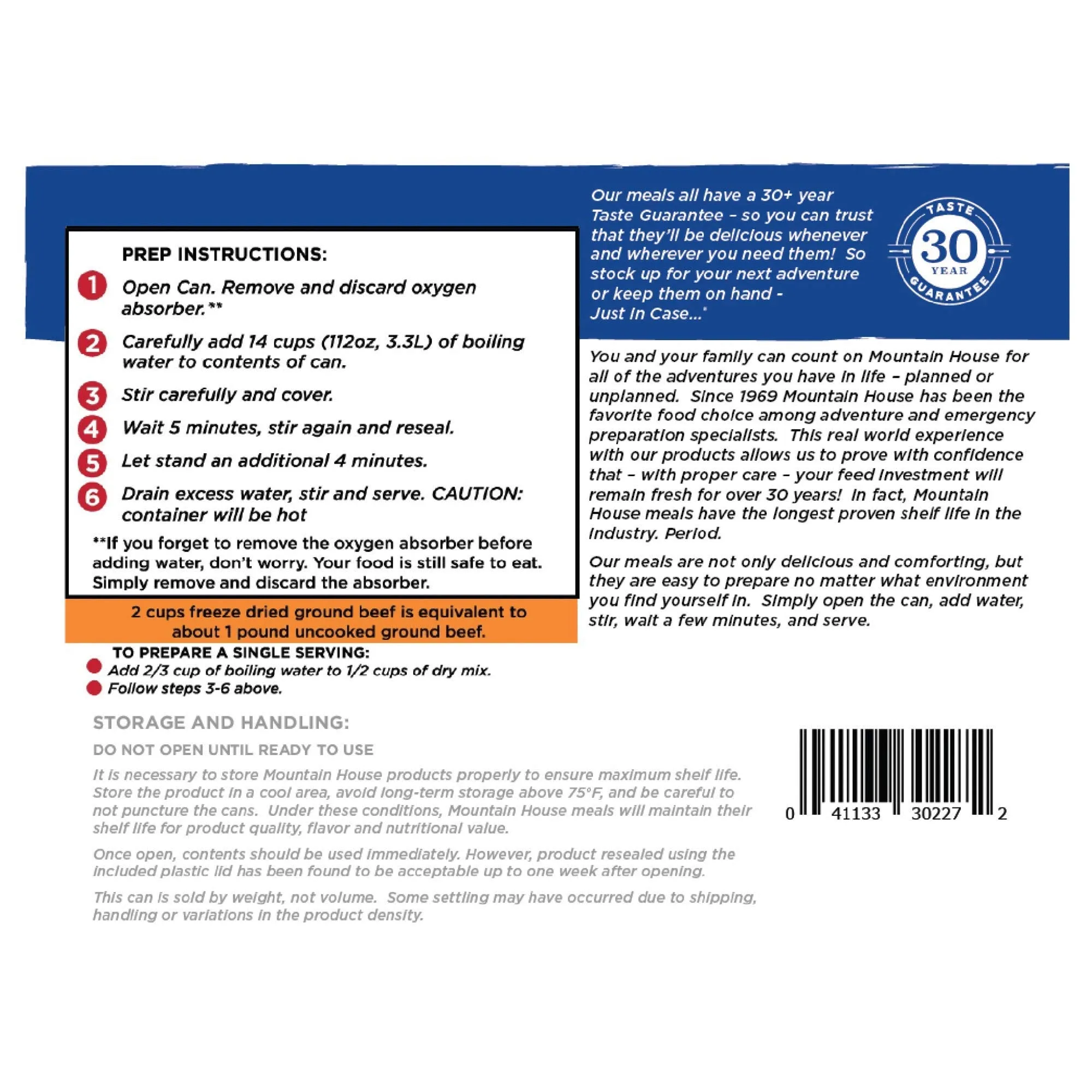 Mountain House - Ground Beef #10 Can - 6 Pack