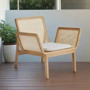 Natural Rattan Wicker Chairs Solid Teak Wood