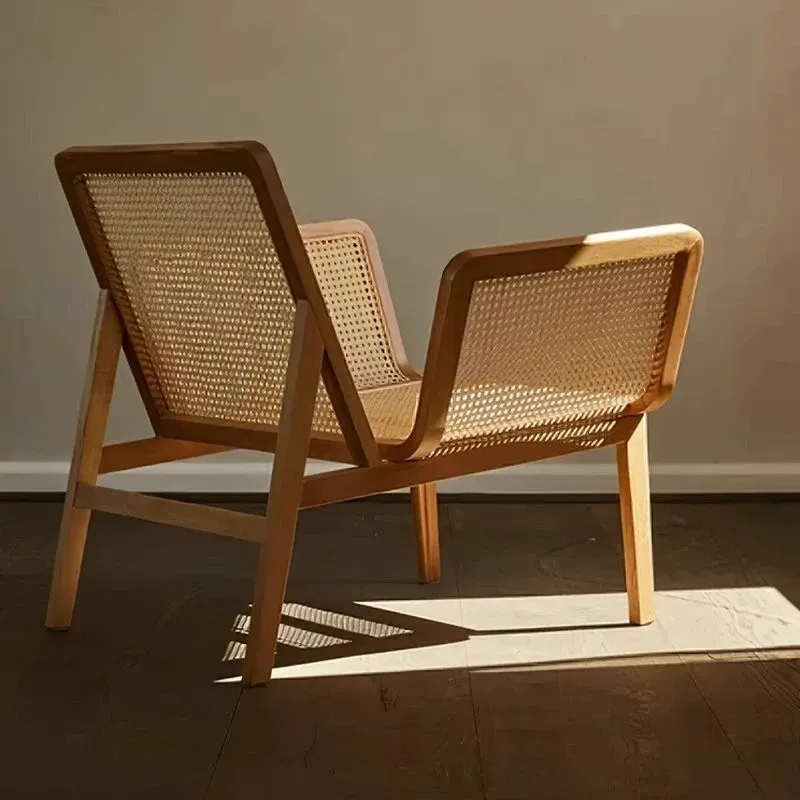 Natural Rattan Wicker Chairs Solid Teak Wood