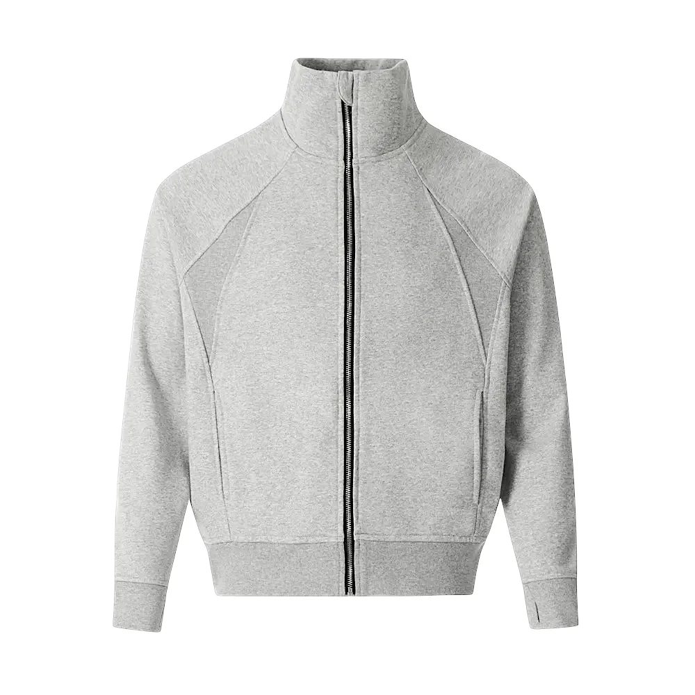 Oversized high collar zip up jacket