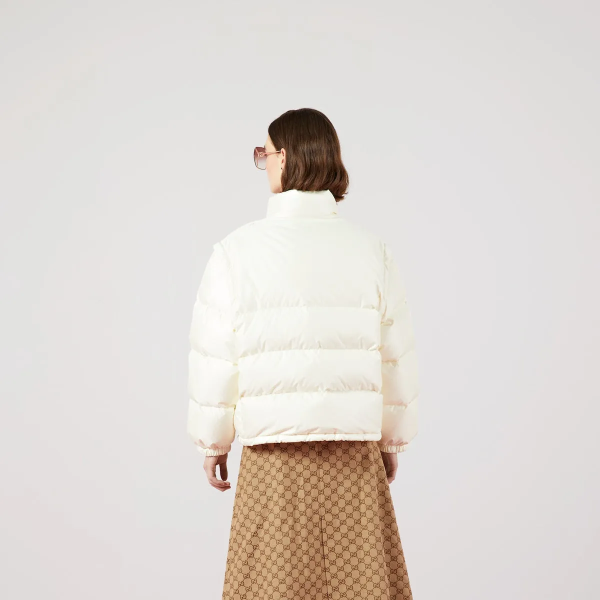 Padded nylon bomber jacket with Web