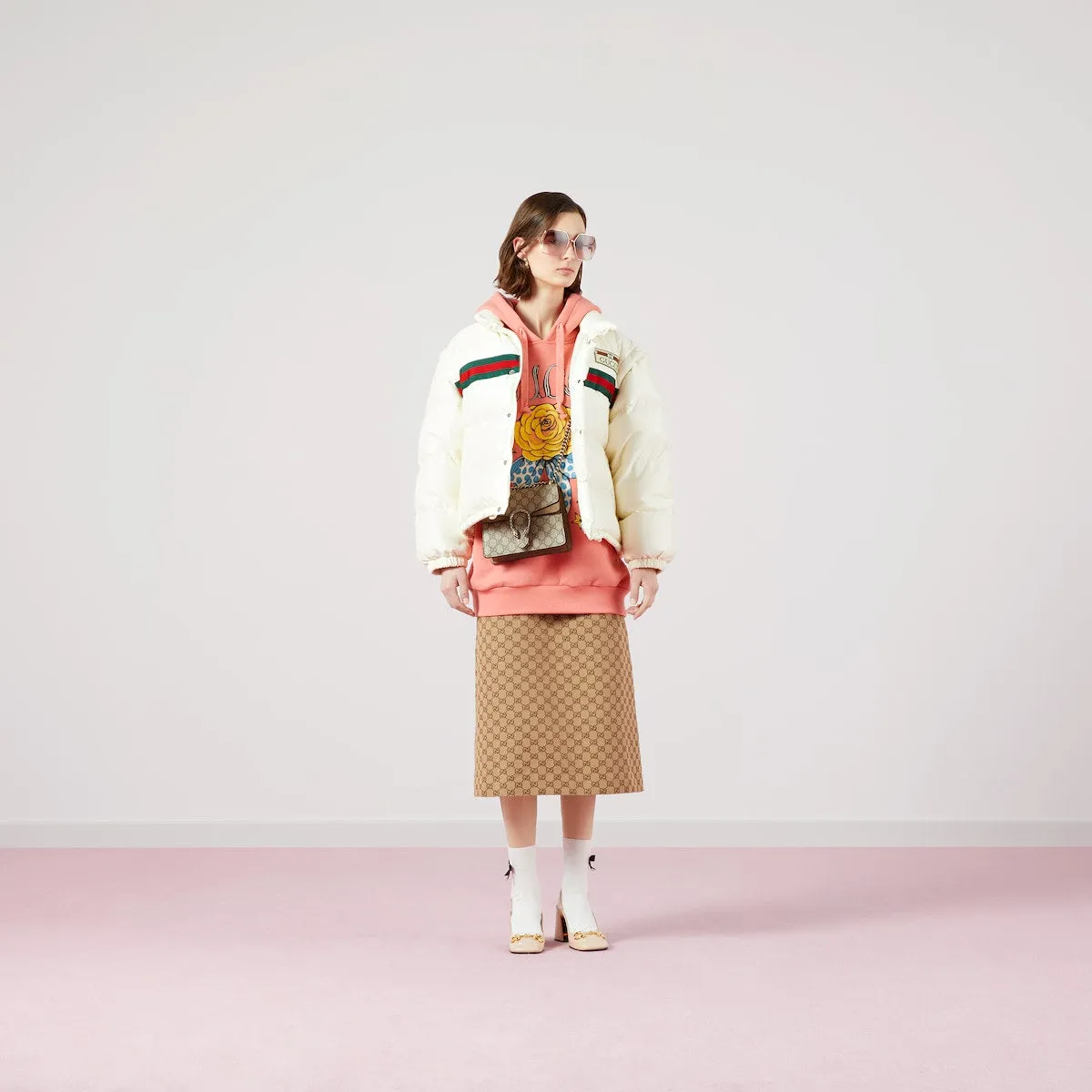 Padded nylon bomber jacket with Web