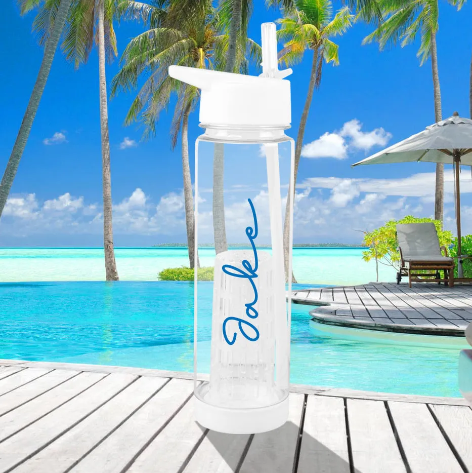 Personalised Fruit Infuser Water Bottle with Flip Straw  - ANY NAME