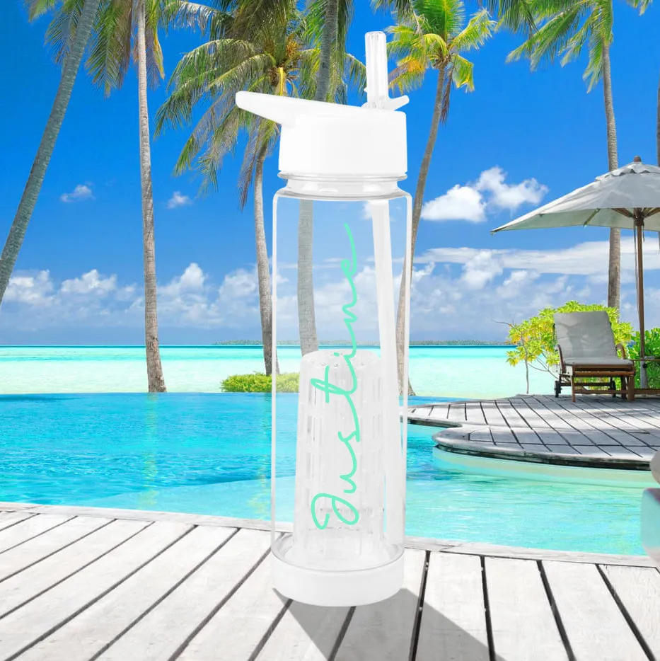 Personalised Fruit Infuser Water Bottle with Flip Straw  - ANY NAME