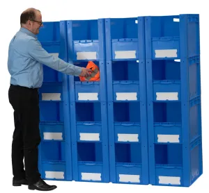 Pickwall with 600mm deep open fronted container 1600x600x1760mm (16 containers)