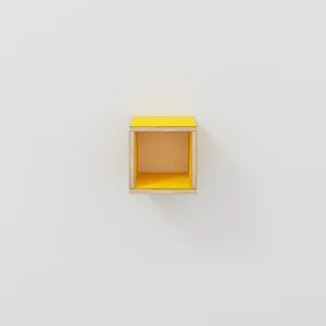 Plywood Wall Hung Box Storage - Formica Chrome Yellow - 300(w) x 300(d) x 300(h)