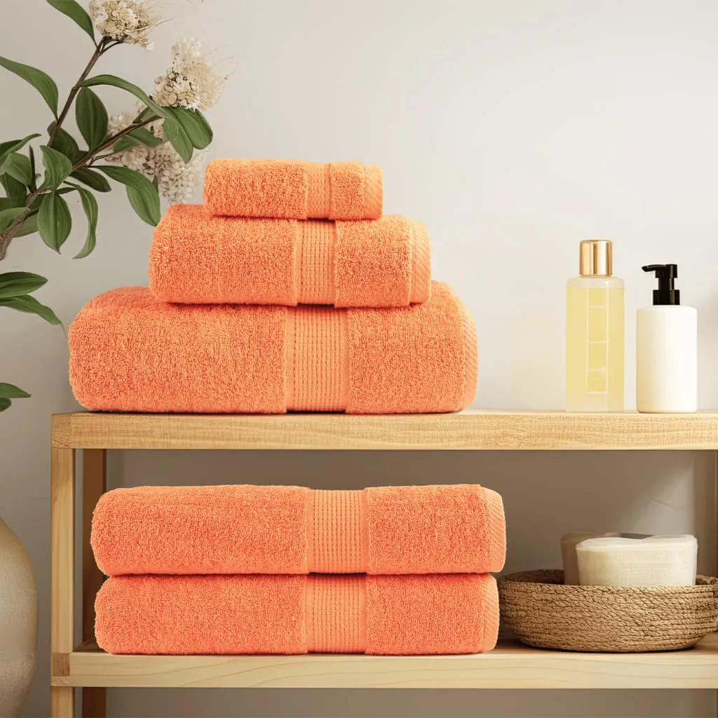 Premium Towels 10 pcs Orange 100x200 cm 600 gsm 100% Cotton