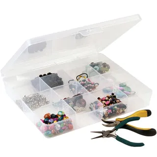 Q-Line Storage Box - 16 Compartments - Transparent