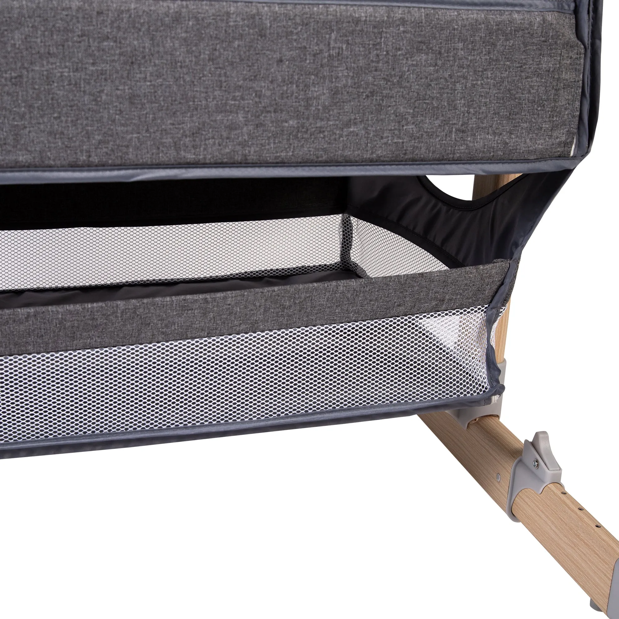Red Kite Una Bedside Crib Grey