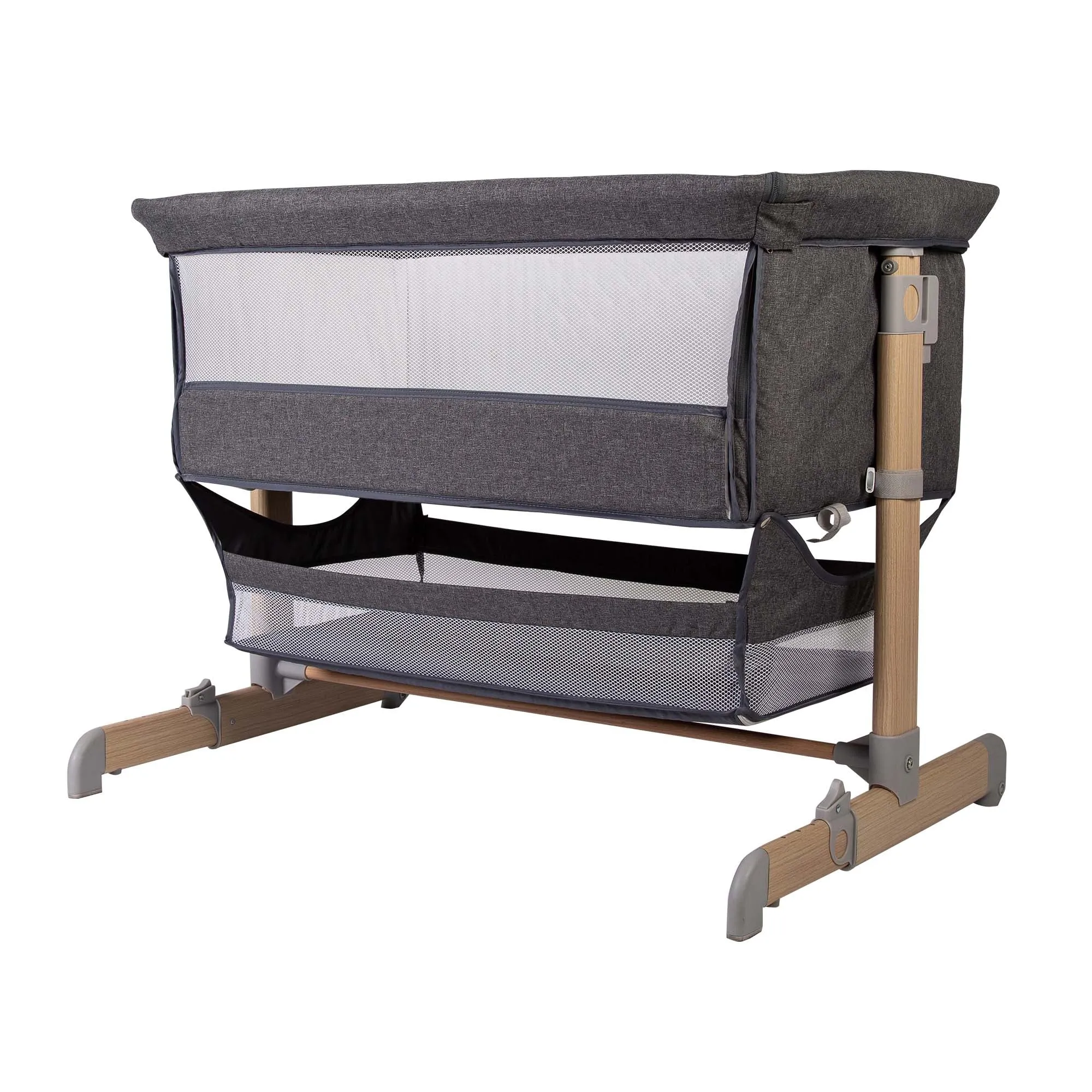 Red Kite Una Bedside Crib Grey