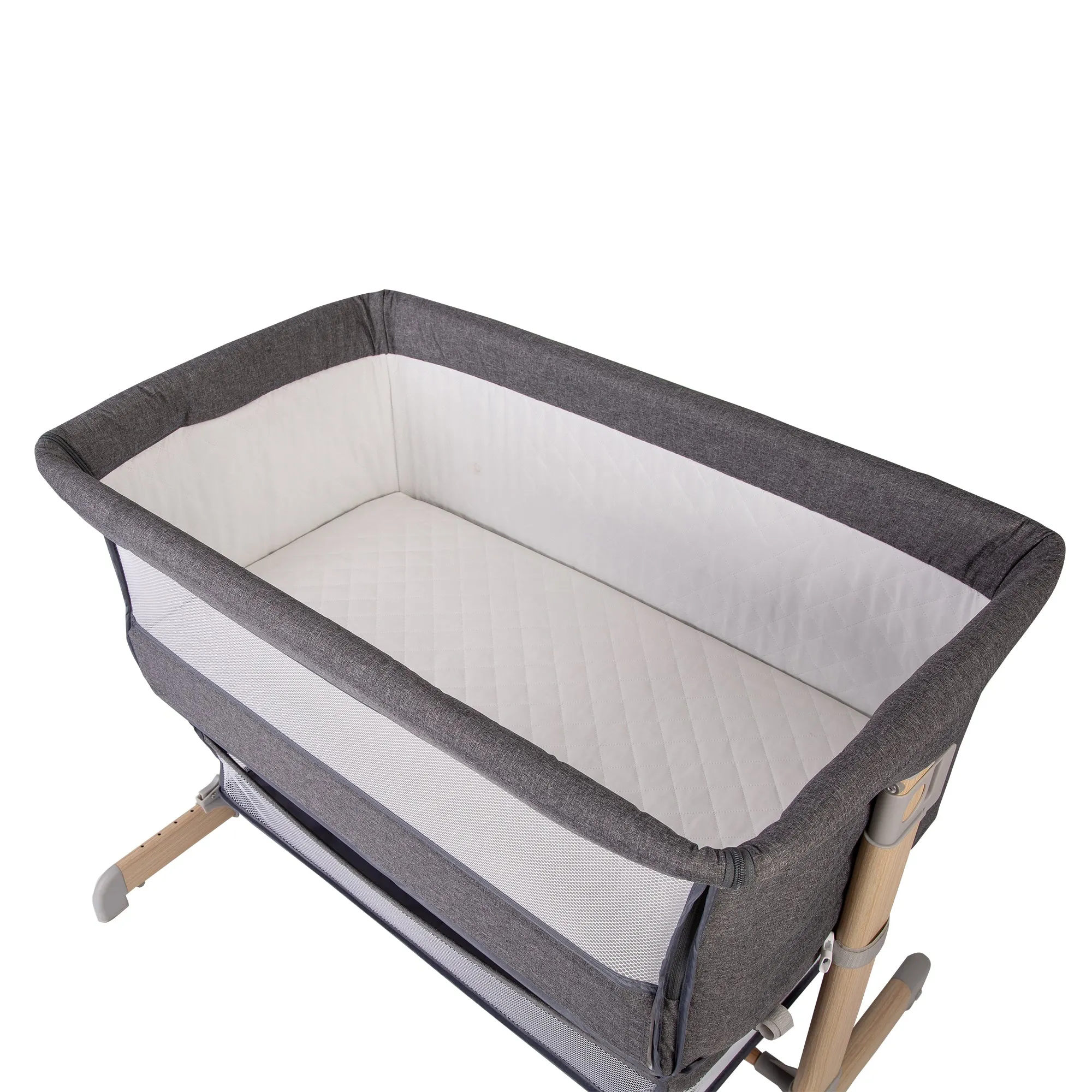 Red Kite Una Bedside Crib Grey