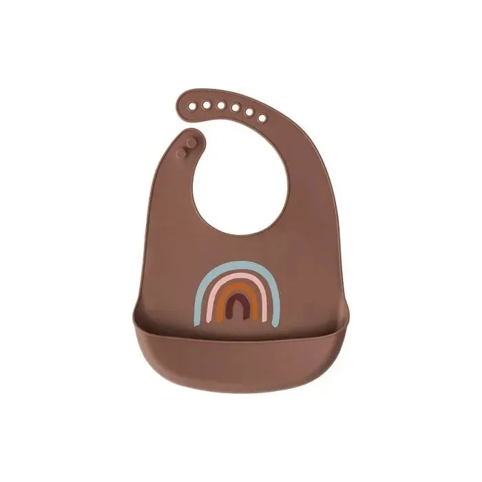 Set of 2 Rainbow Silicone Bibs