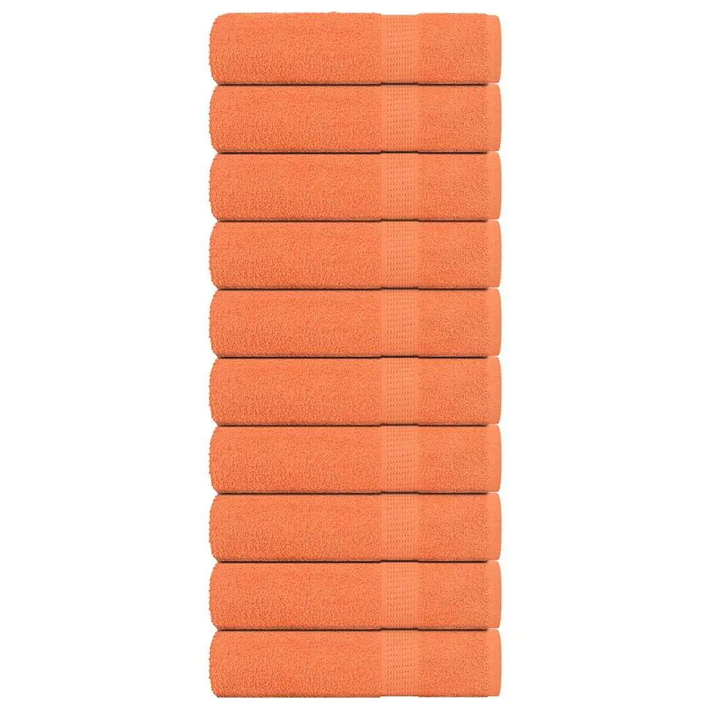 Shower Towels 10 pcs Orange 70x140 cm 360 gsm 100% Cotton
