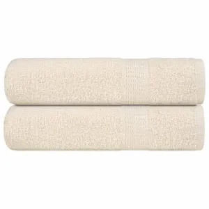 Shower Towels 2 pcs Cream 70x140 cm 360 gsm 100% Cotton