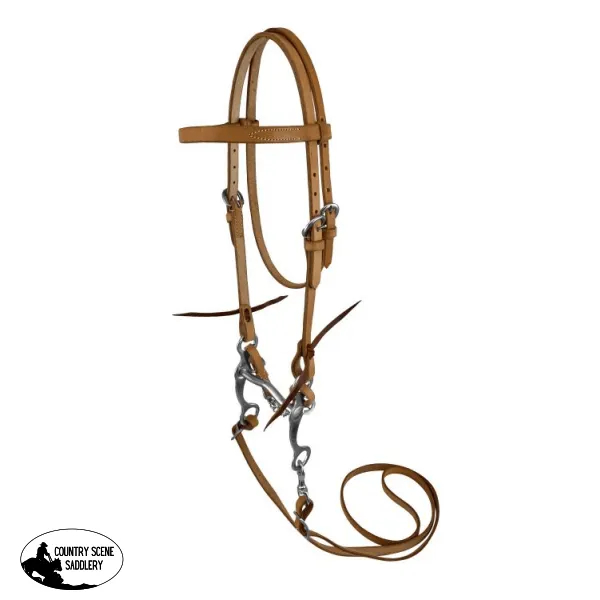 Showman Argentina Cow Leather Bridle with Low Port Bit - Pony/Cobb Size