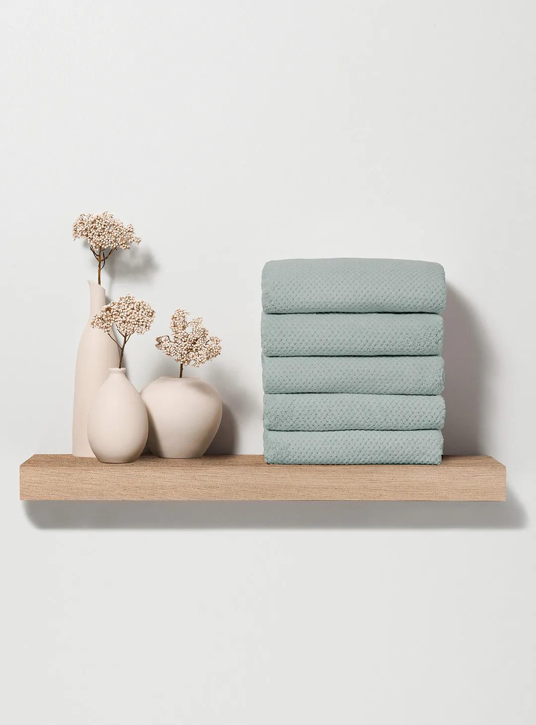 Softees Plush Microfiber Towels - 6 Pack - Sage
